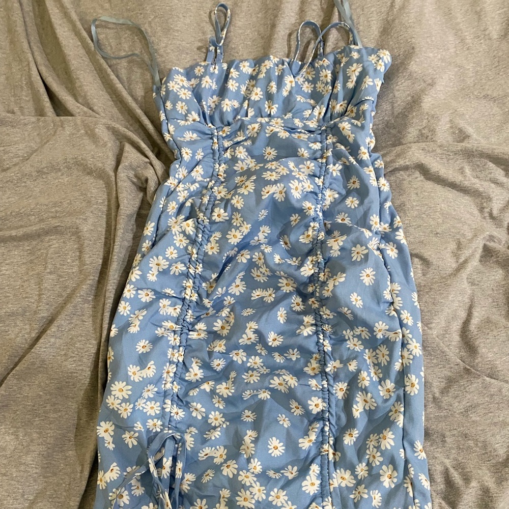 Blue sunflower dress